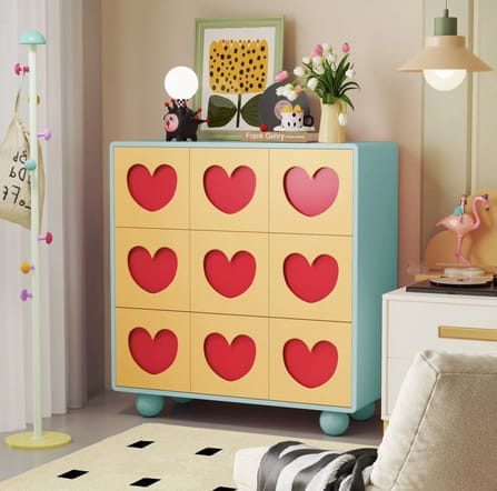 ตู้เก็บของ 9 ลิ้นชัก MY DOLLS HOUSE SWEETHEART 90 CM. สีฟ้า-เหลือง_4